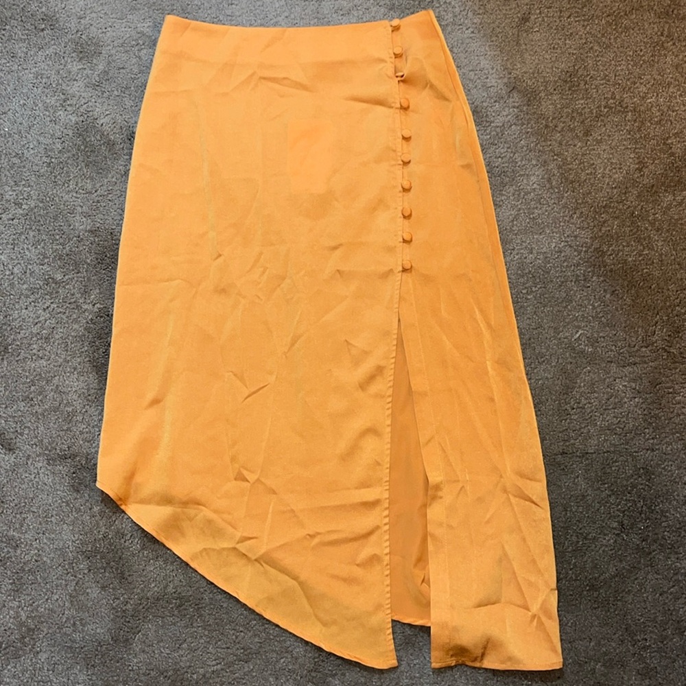 Orange Satin Skirt